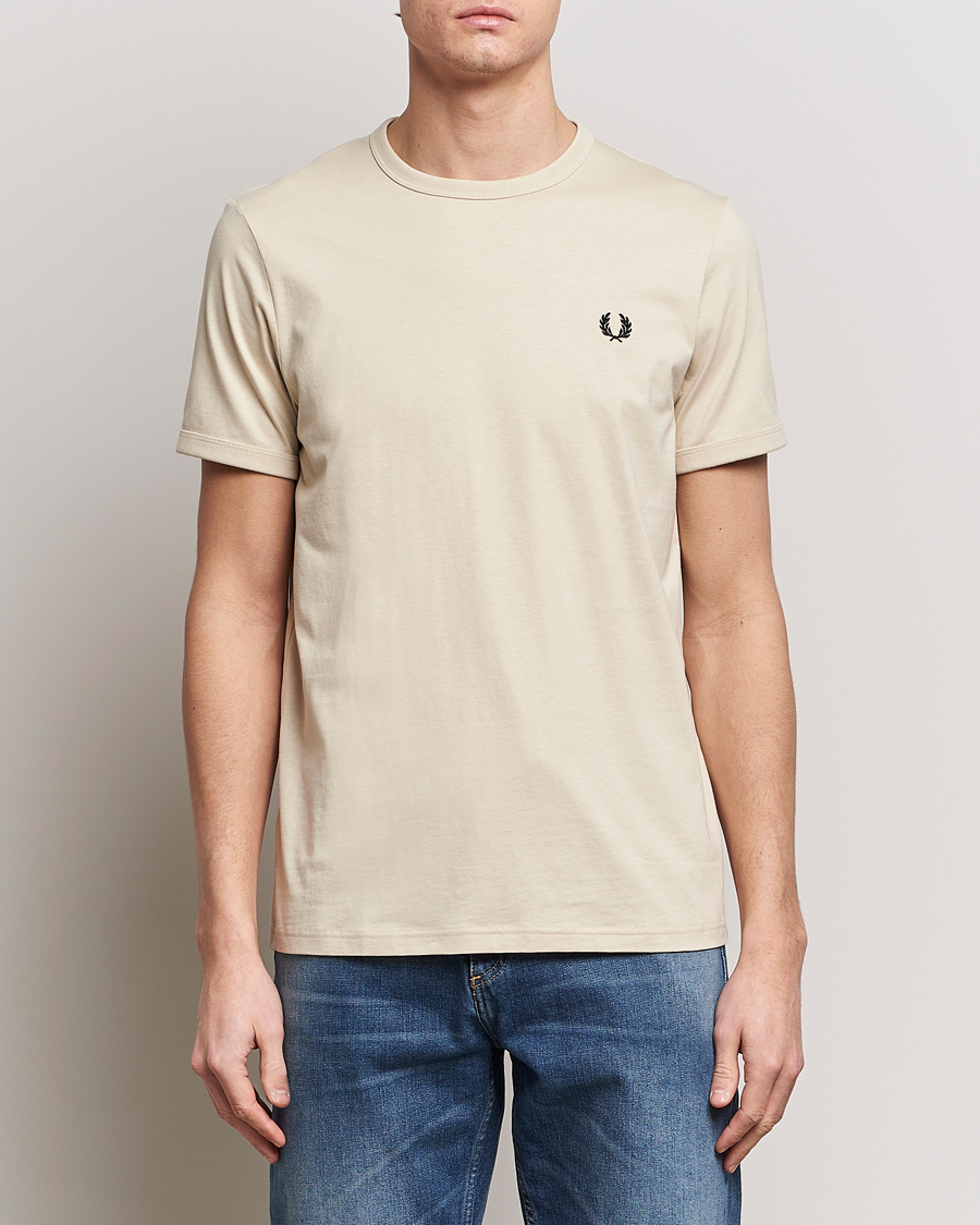 Hombres | Best of British | Fred Perry | Ringer T-Shirt Oatmeal