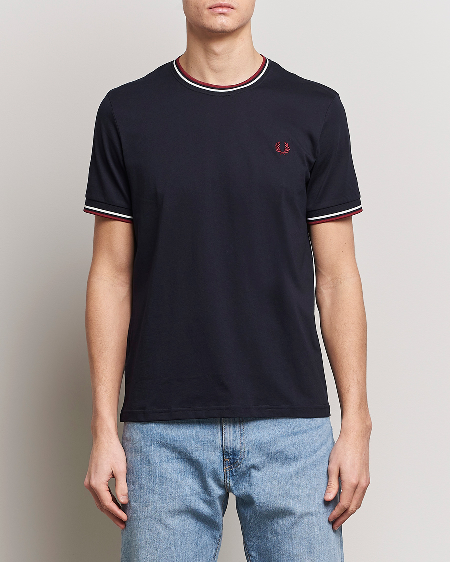 Hombres | Camisetas | Fred Perry | Twin Tipped T-Shirt Navy