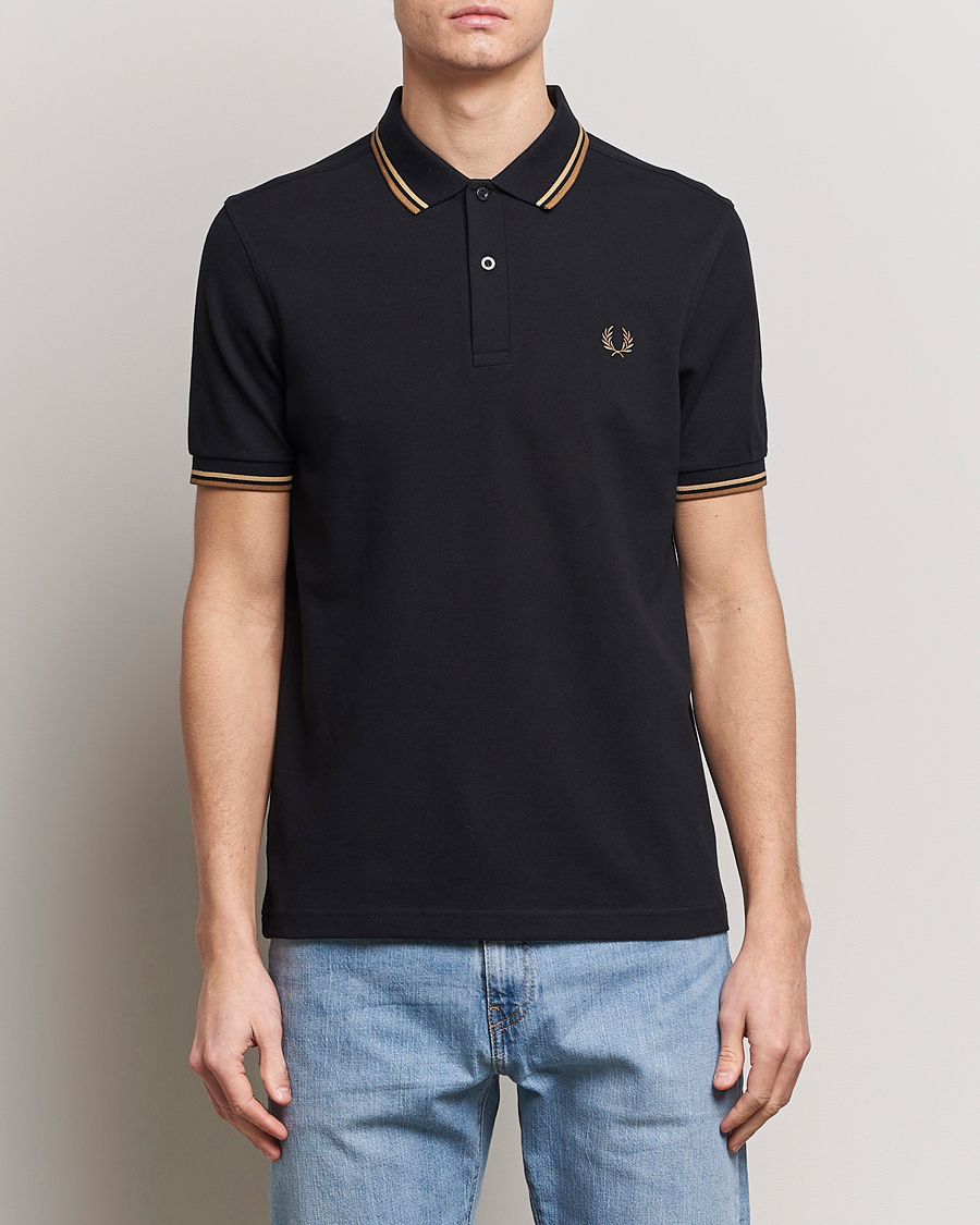 Hombres | Polos | Fred Perry | Twin Tipped Polo Shirt Black