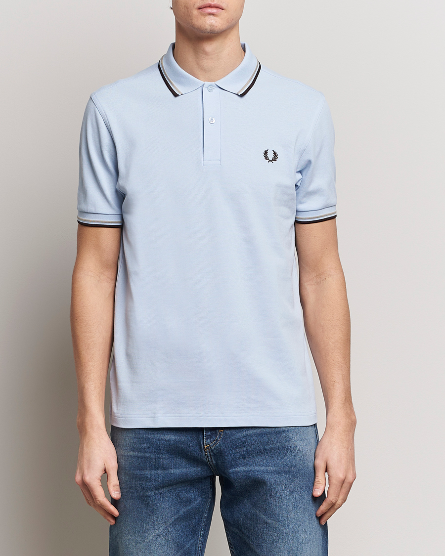 Hombres |  | Fred Perry | Twin Tipped Polo Shirt Light Smoke