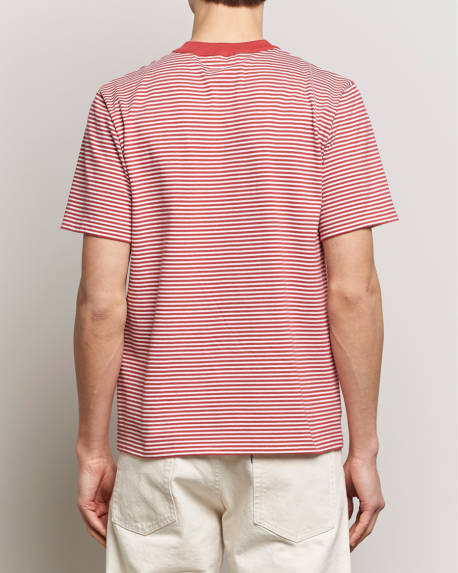 Hombres | Camisetas | Armor-lux | Callac Héritage Stripe T-Shirt Cardinal/Milk
