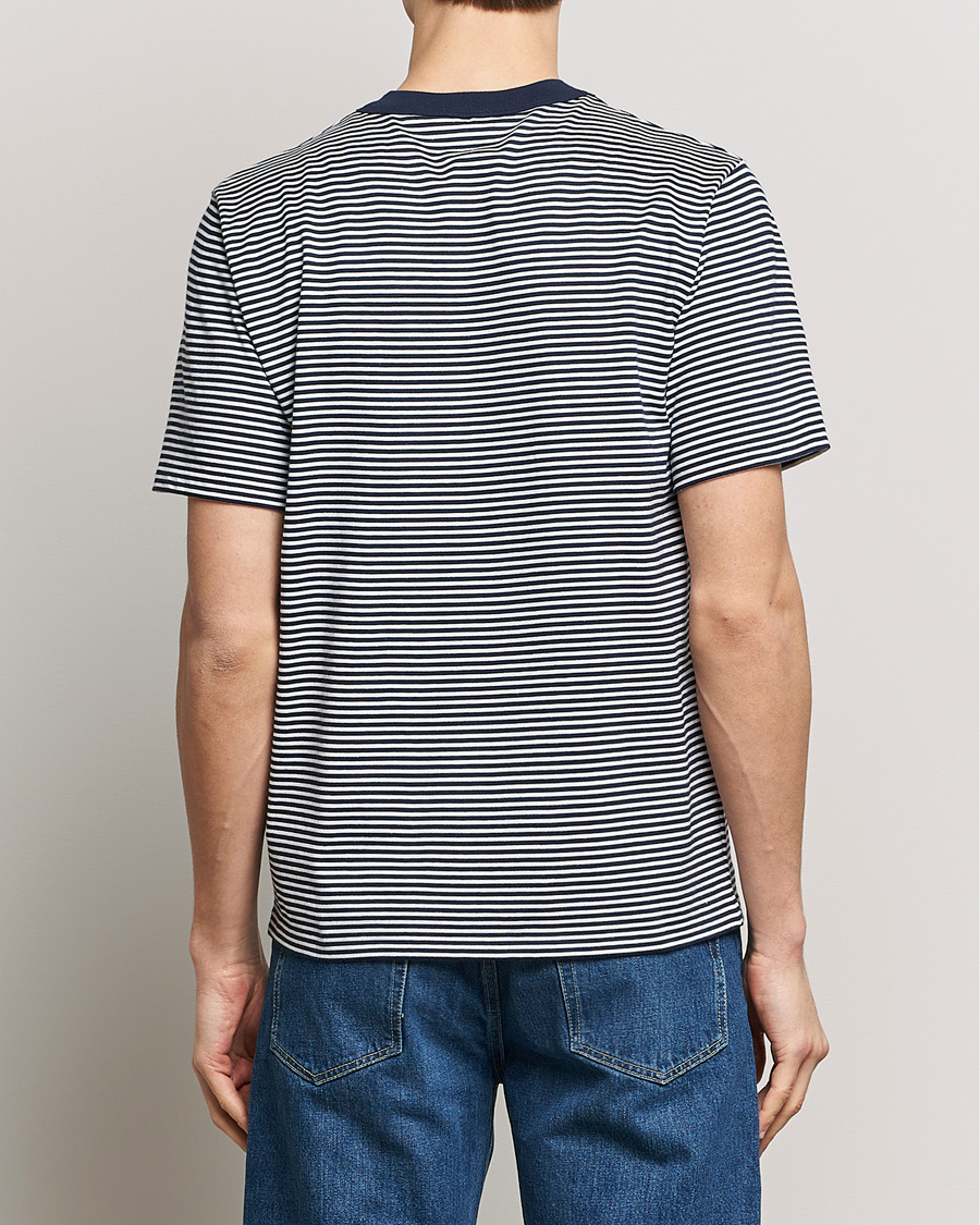 Hombres | Camisetas | Armor-lux | Callac Héritage Stripe T-Shirt Deep Marine/Milk