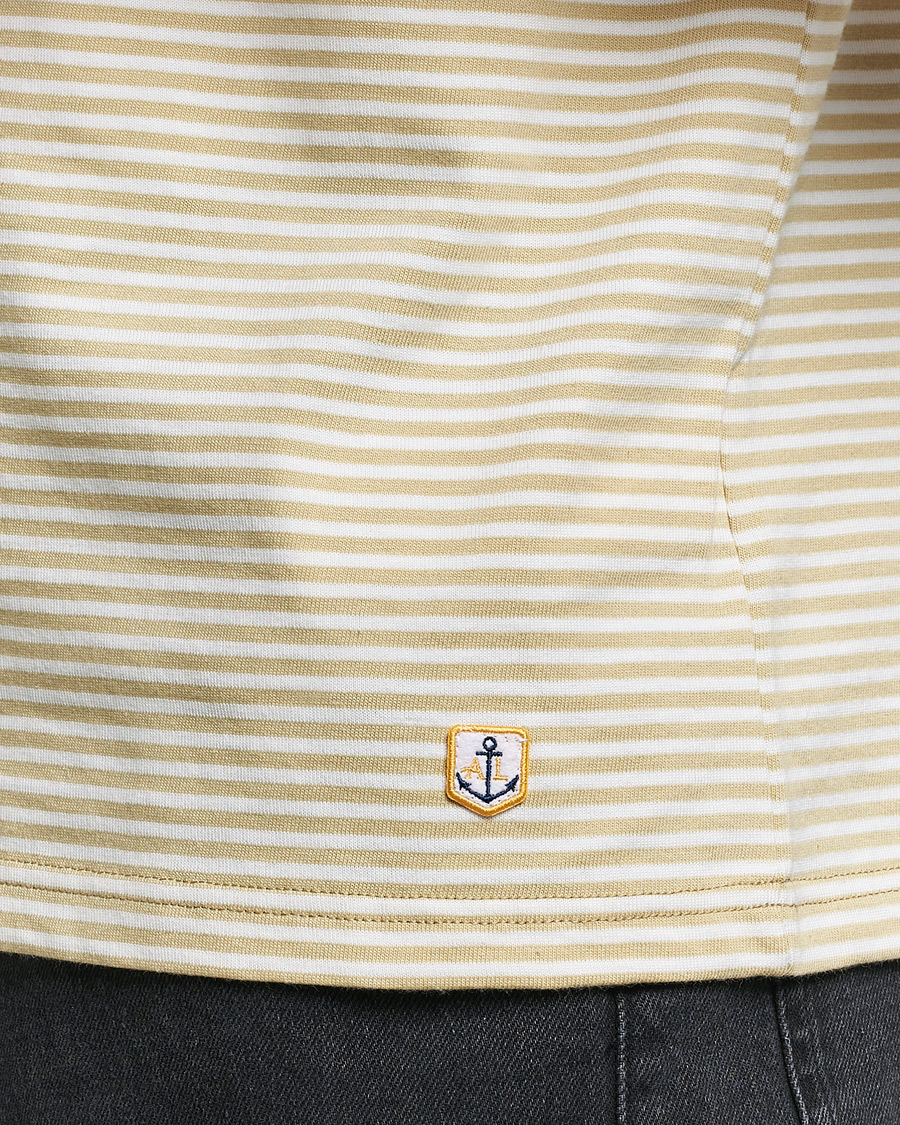 Hombres | Camisetas | Armor-lux | Callac Héritage Stripe T-Shirt Pale Olive/Milk