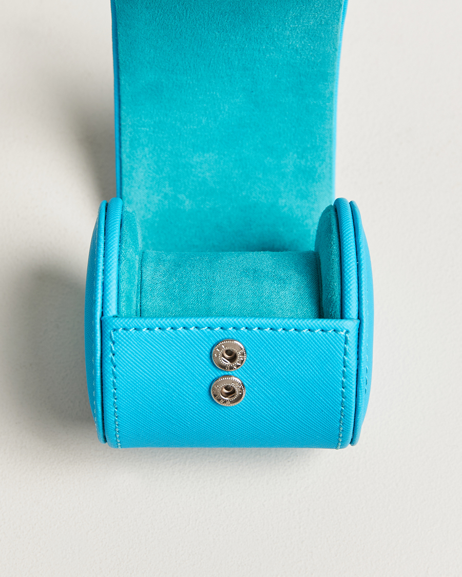 Herr | Klock- & smyckesetuin | WOLF | Single Watch Roll Turquoise