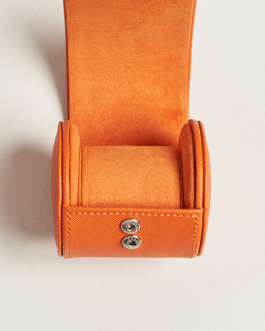 Herr | Klock- & smyckesetuin | WOLF | Single Watch Roll Orange