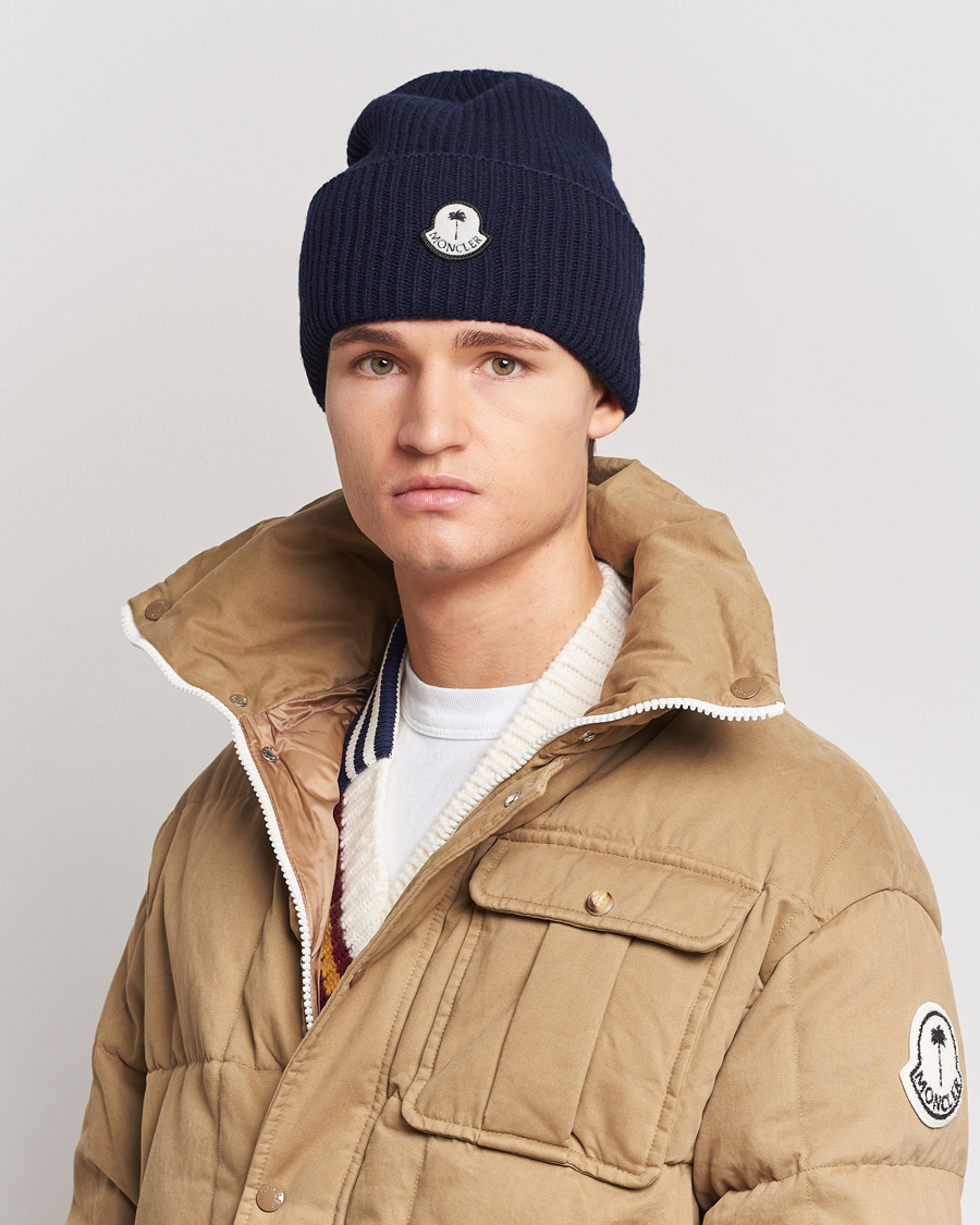 Hombres | Moncler Genius Rib Knit Beanie Navy | Moncler Genius | Rib Knit Beanie Navy