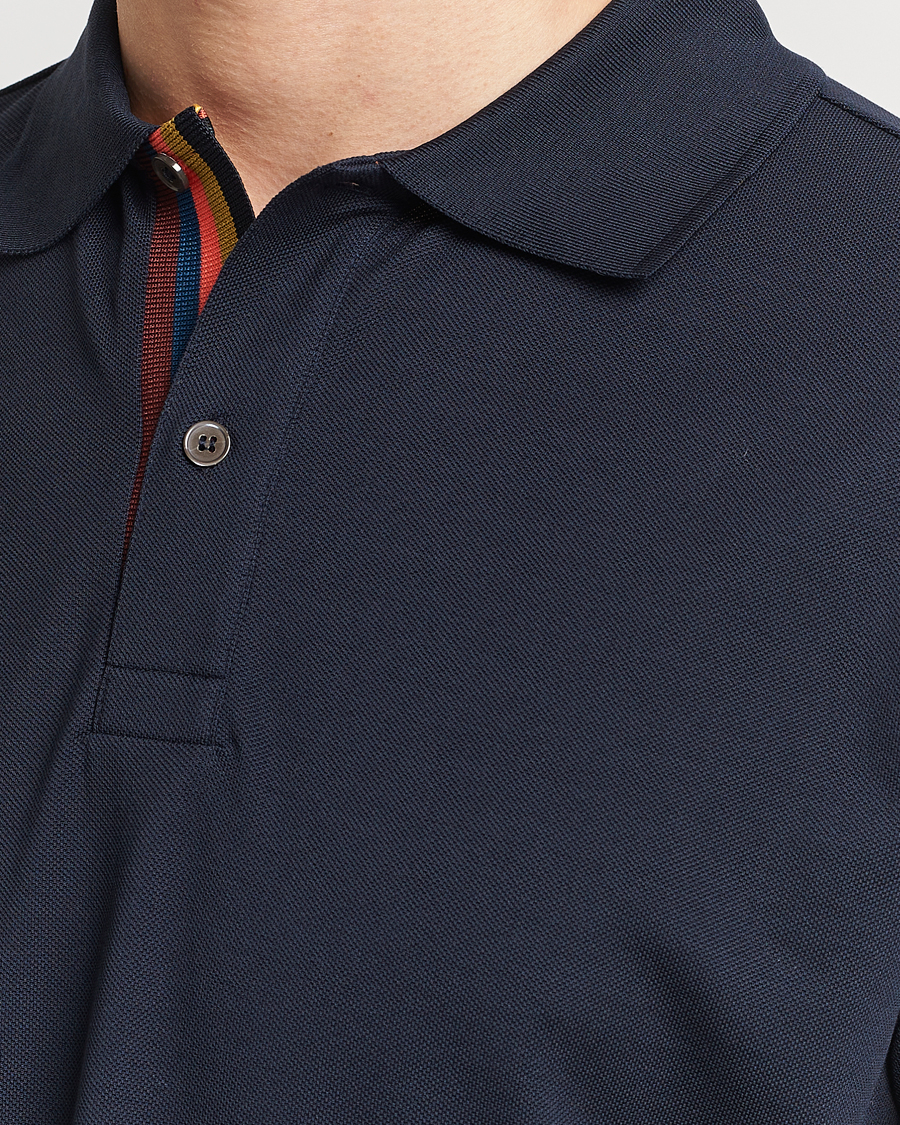 Hombres | Polos | Paul Smith | Placket Stripe Polo Navy