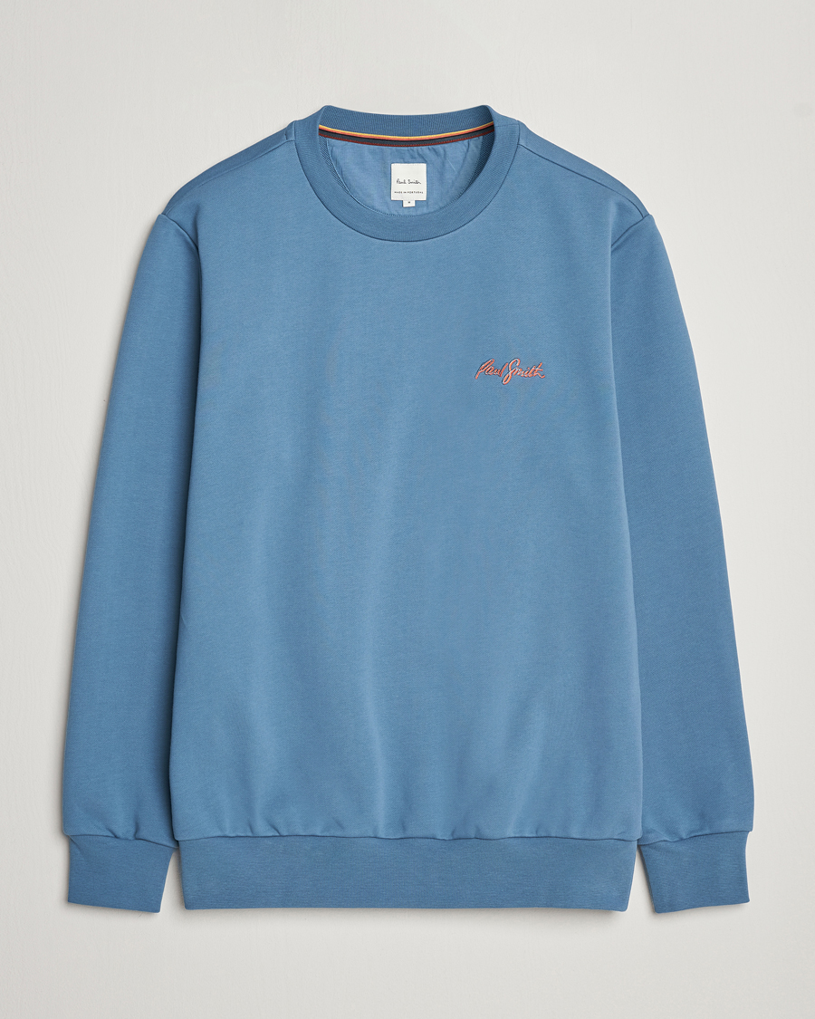 Hombres | Jerséis y prendas de punto | Paul Smith | Embroidery Crew Neck Sweatshirt Light Blue
