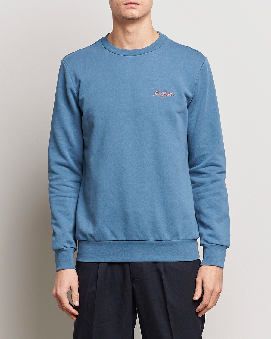 Hombres | Jerséis y prendas de punto | Paul Smith | Embroidery Crew Neck Sweatshirt Light Blue