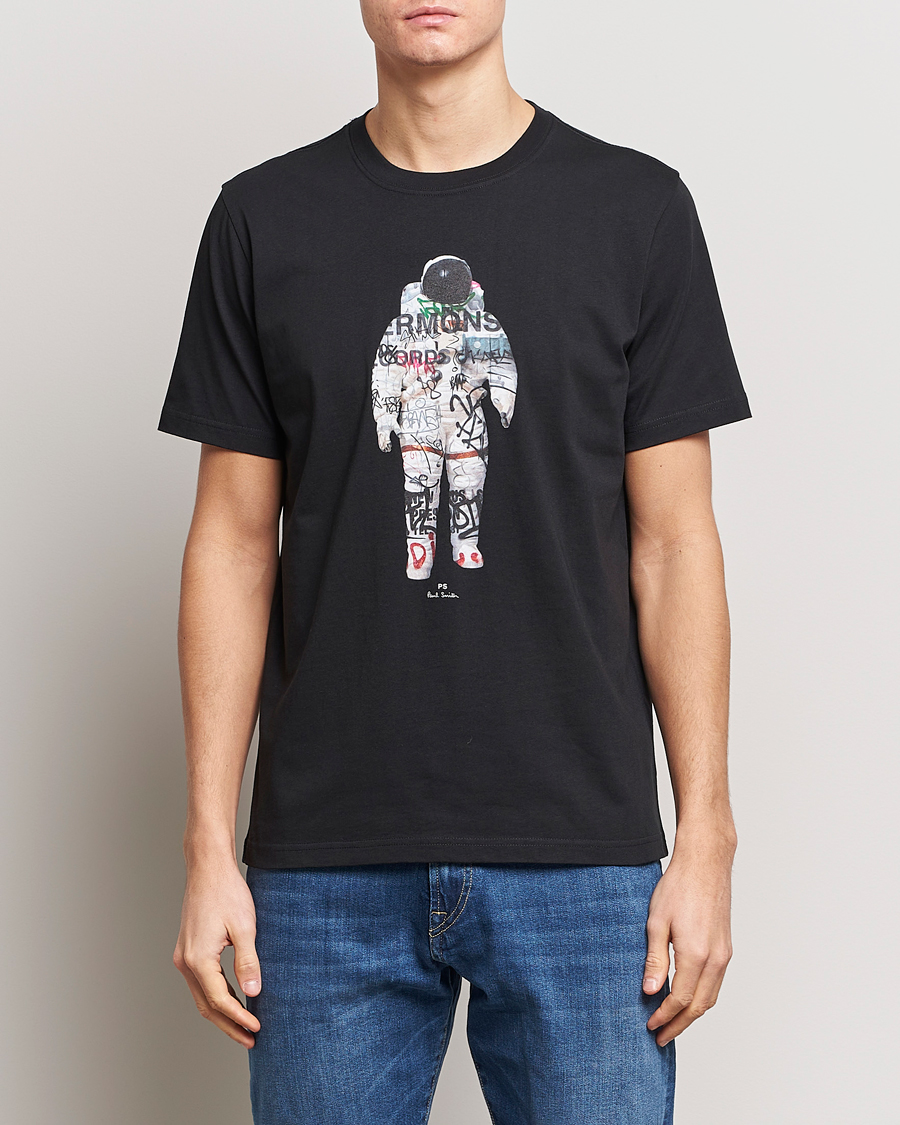 Hombres | Departamentos | PS Paul Smith | Astronaut Crew Neck T-Shirt Black