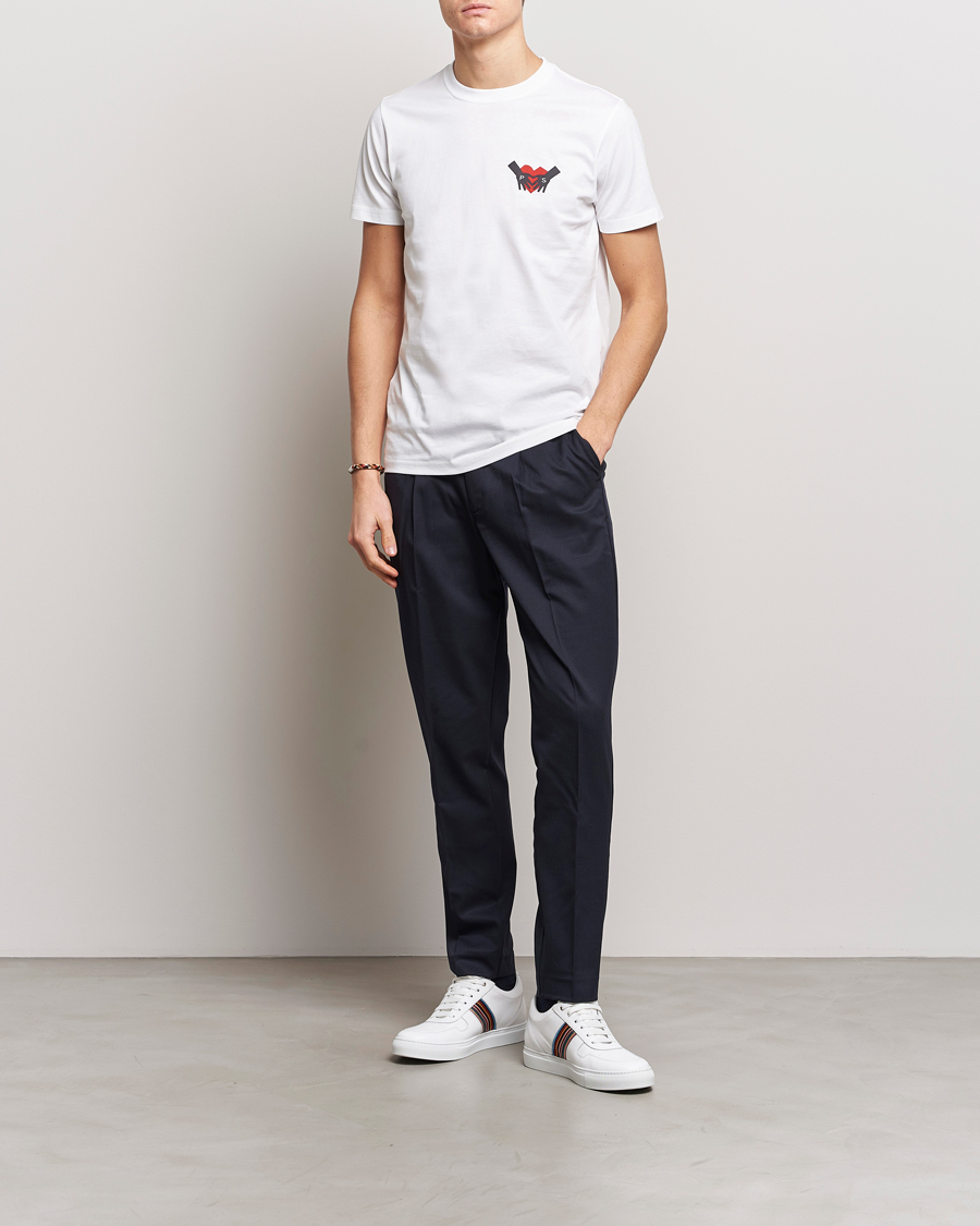 Hombres | Camisetas | PS Paul Smith | PS Heart Crew Neck T-Shirt White