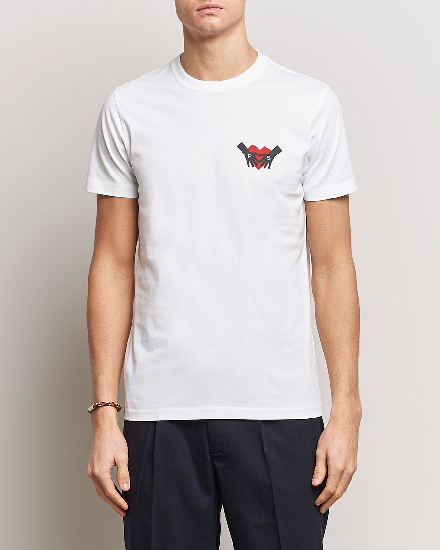 Hombres | Camisetas | PS Paul Smith | PS Heart Crew Neck T-Shirt White