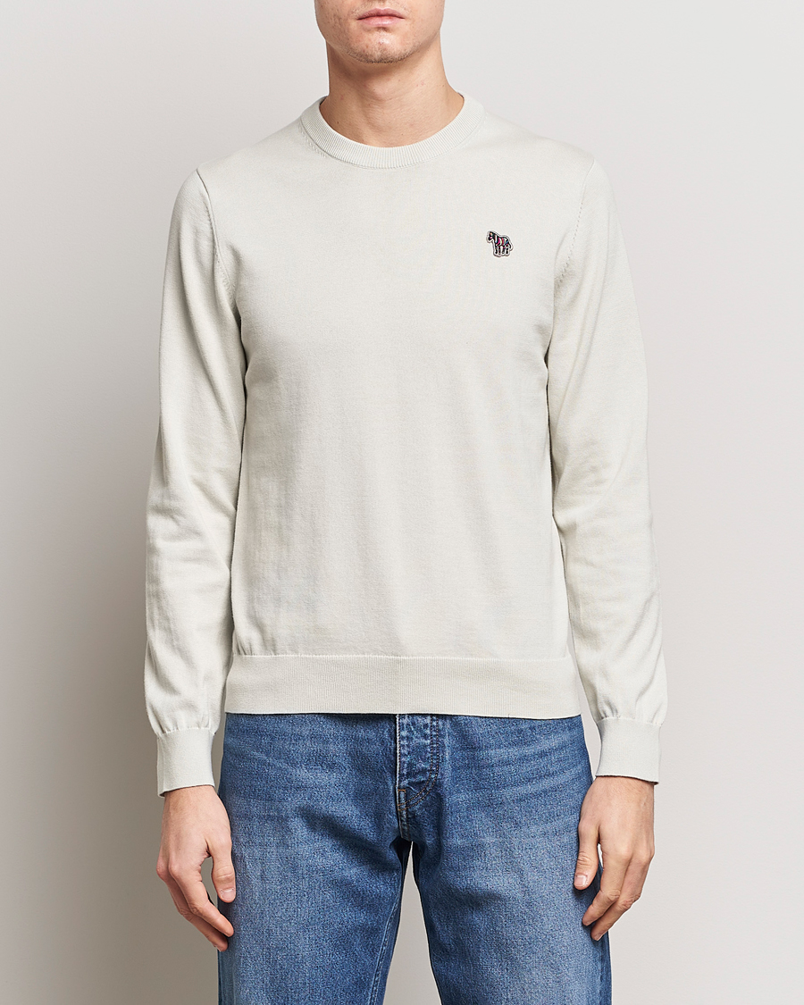 Hombres | Paul Smith | PS Paul Smith | Zebra Cotton Knitted Sweater Washed Grey