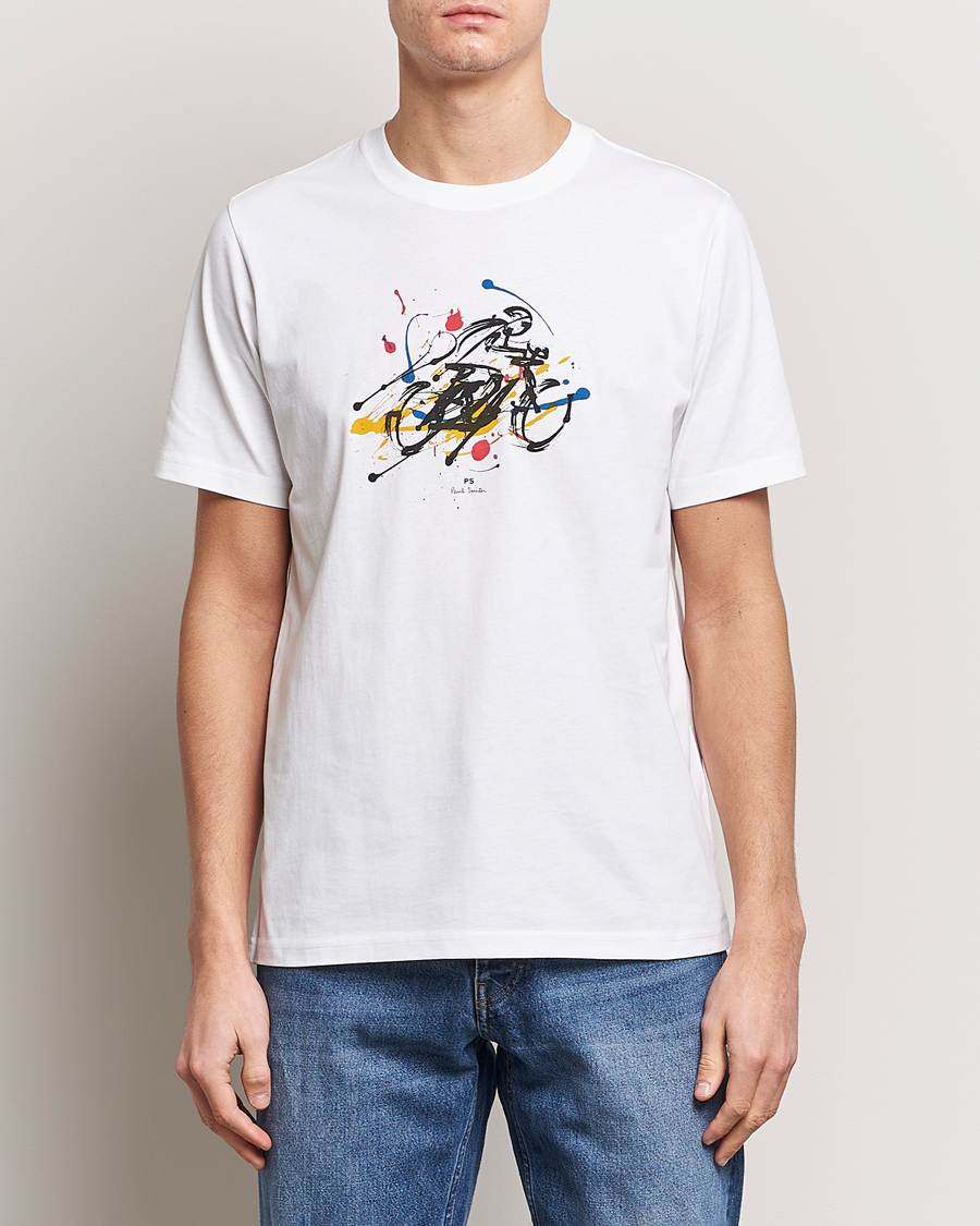 Hombres | Camisetas de manga corta | PS Paul Smith | Cyclist Crew Neck T-Shirt White