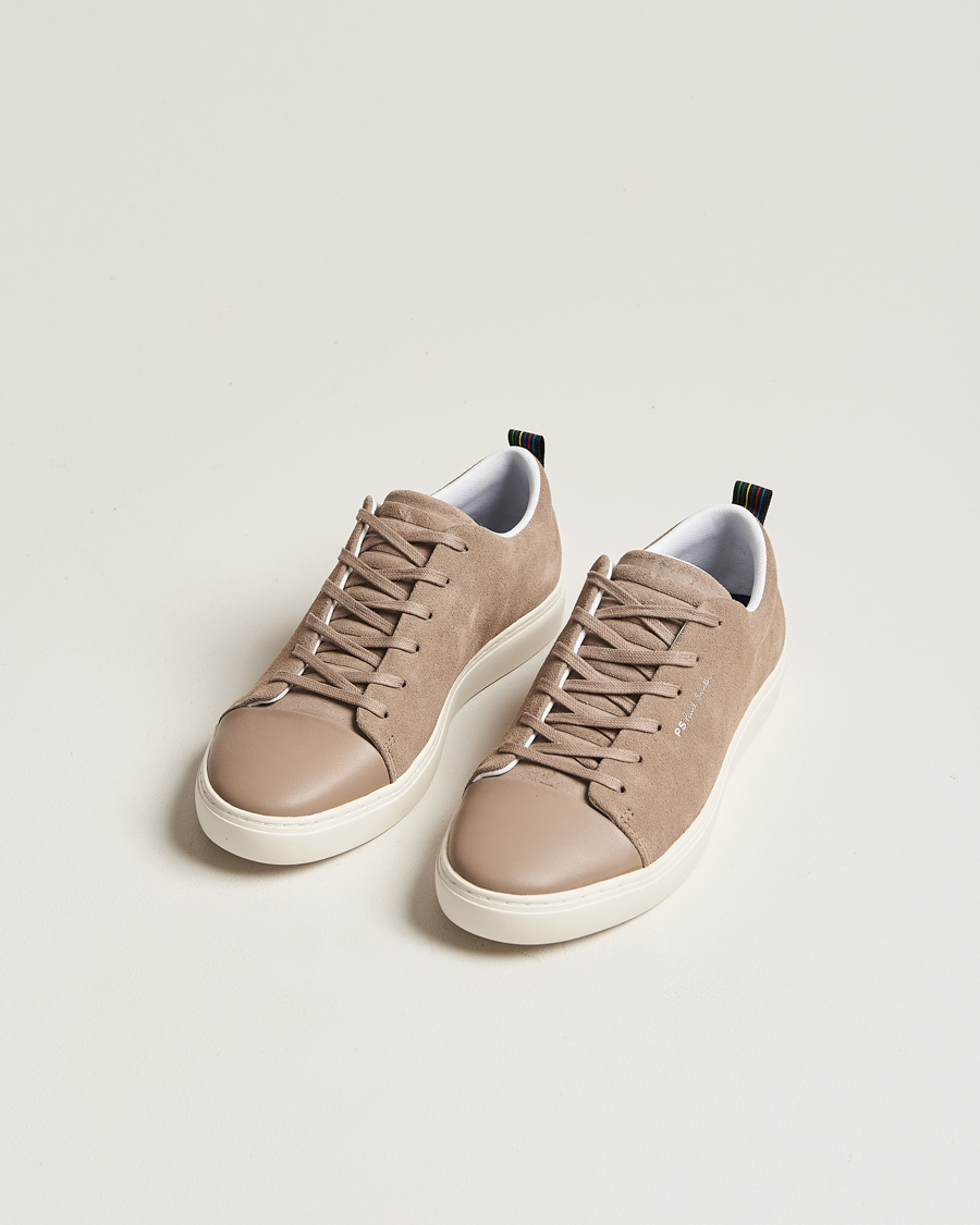 Hombres |  | PS Paul Smith | Lee Cap Toe Suede Sneaker Taupe