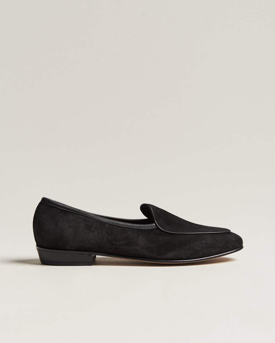 Hombres | Baudoin & Lange Sagan Classic Loafers Black Suede | Baudoin & Lange | Sagan Classic Loafers Black Suede