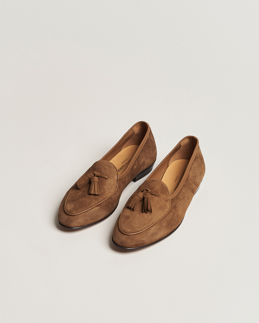 Hombres | Zapatos | Baudoin & Lange | Sagan Classic Tassel Loafers Tan Suede