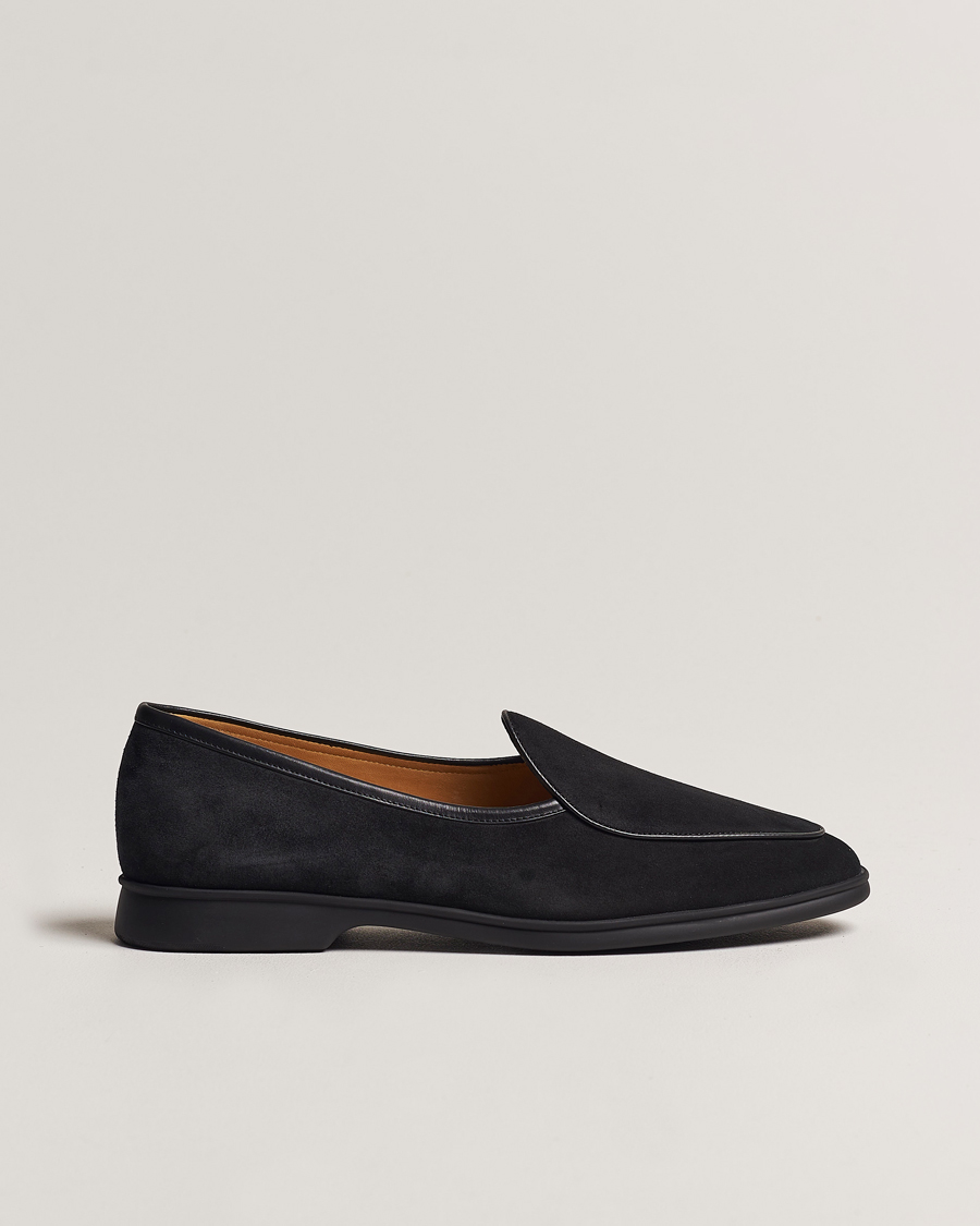 Hombres | Baudoin & Lange Stride Loafers Black Suede | Baudoin & Lange | Stride Loafers Black Suede
