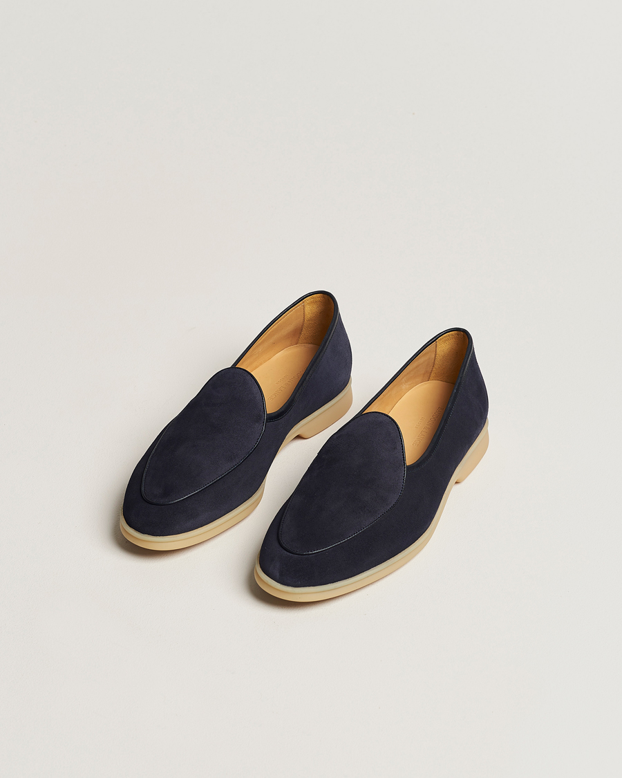 Hombres | Zapatos | Baudoin & Lange | Stride Loafers Navy Suede
