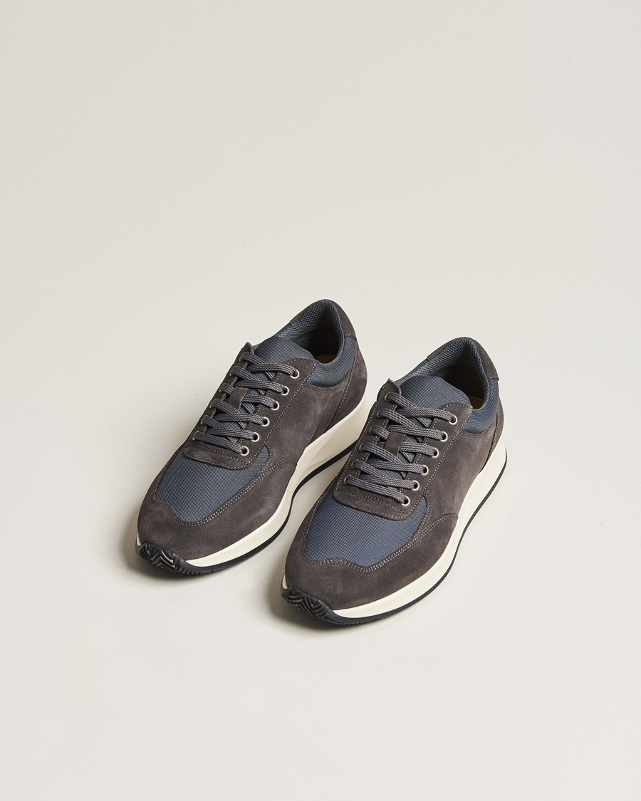 Hombres |  | Myrqvist | Stensund Running Sneaker Dark Grey Suede