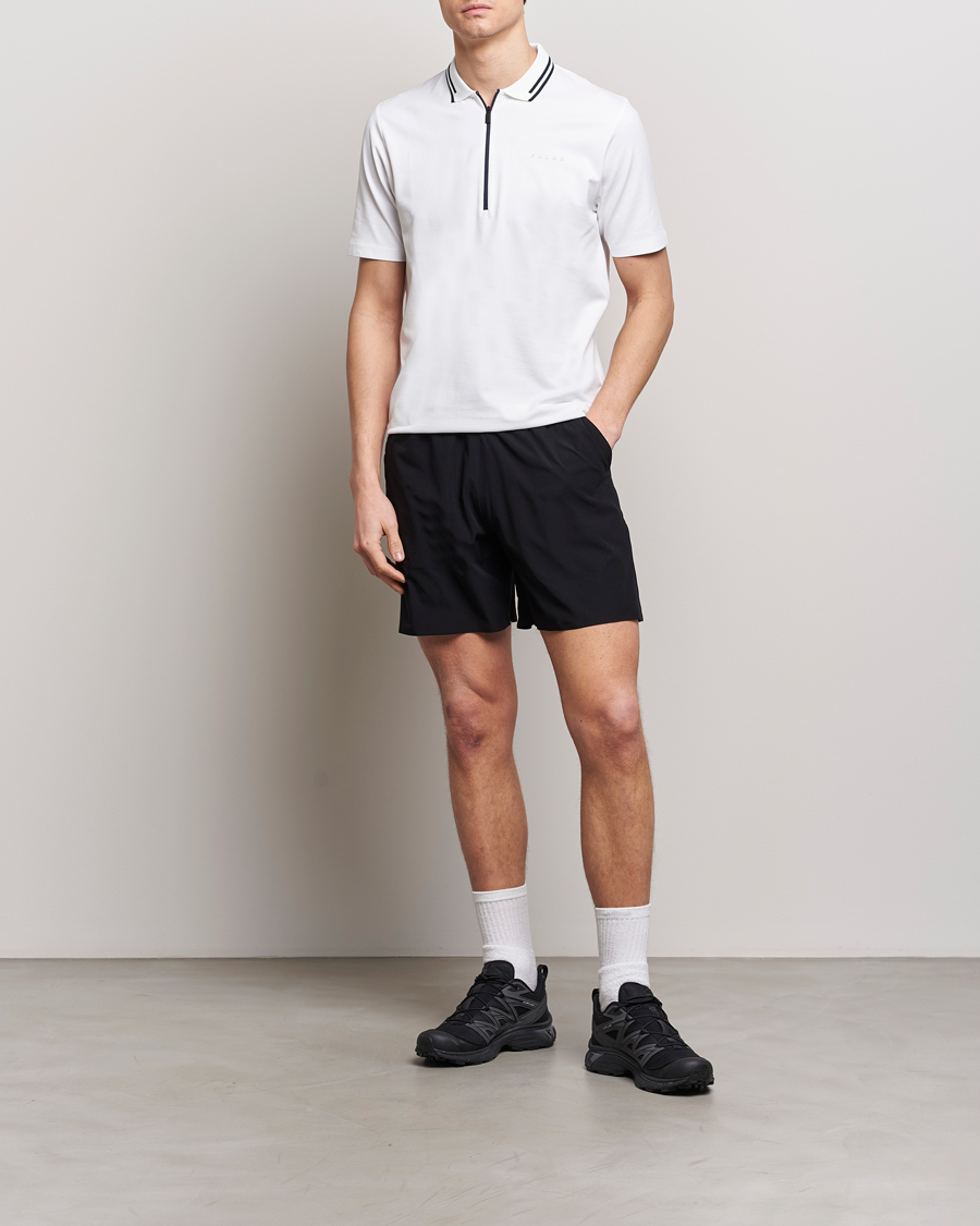 Hombres | Polos | Falke Sport | Falke Zip Polo Shirt White