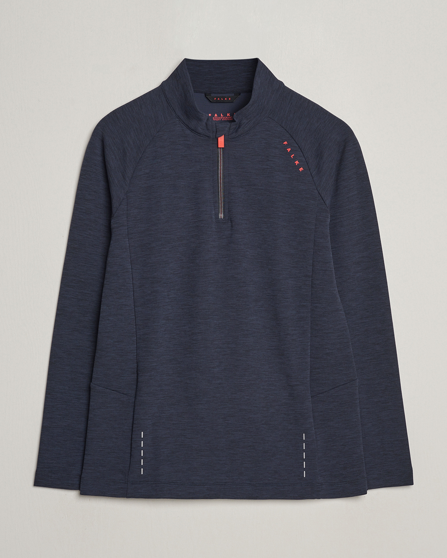 Hombres | Jerséis y prendas de punto | Falke Sport | Falke Core Half Zip Warm Up Shirt Black