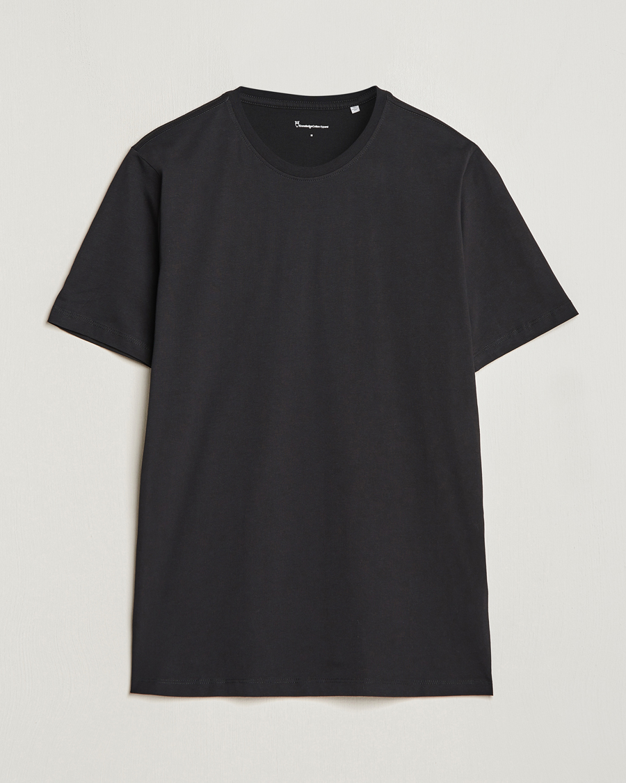 Hombres | Camisetas | KnowledgeCotton Apparel | Agnar Basic T-Shirt Jet Black