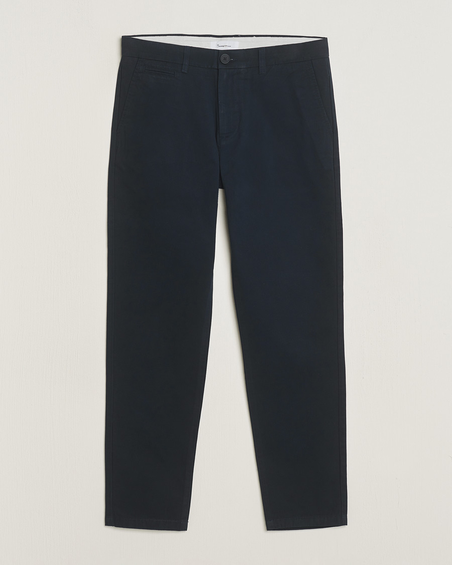 Hombres | Pantalones | KnowledgeCotton Apparel | Chuck Regular Cotton Twill Chino Total Eclipse