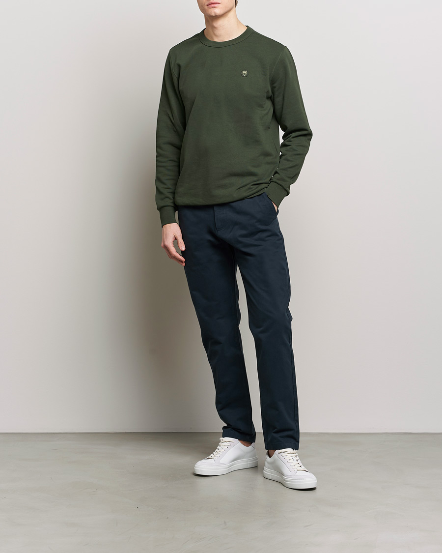 Hombres | Pantalones | KnowledgeCotton Apparel | Chuck Regular Cotton Twill Chino Total Eclipse