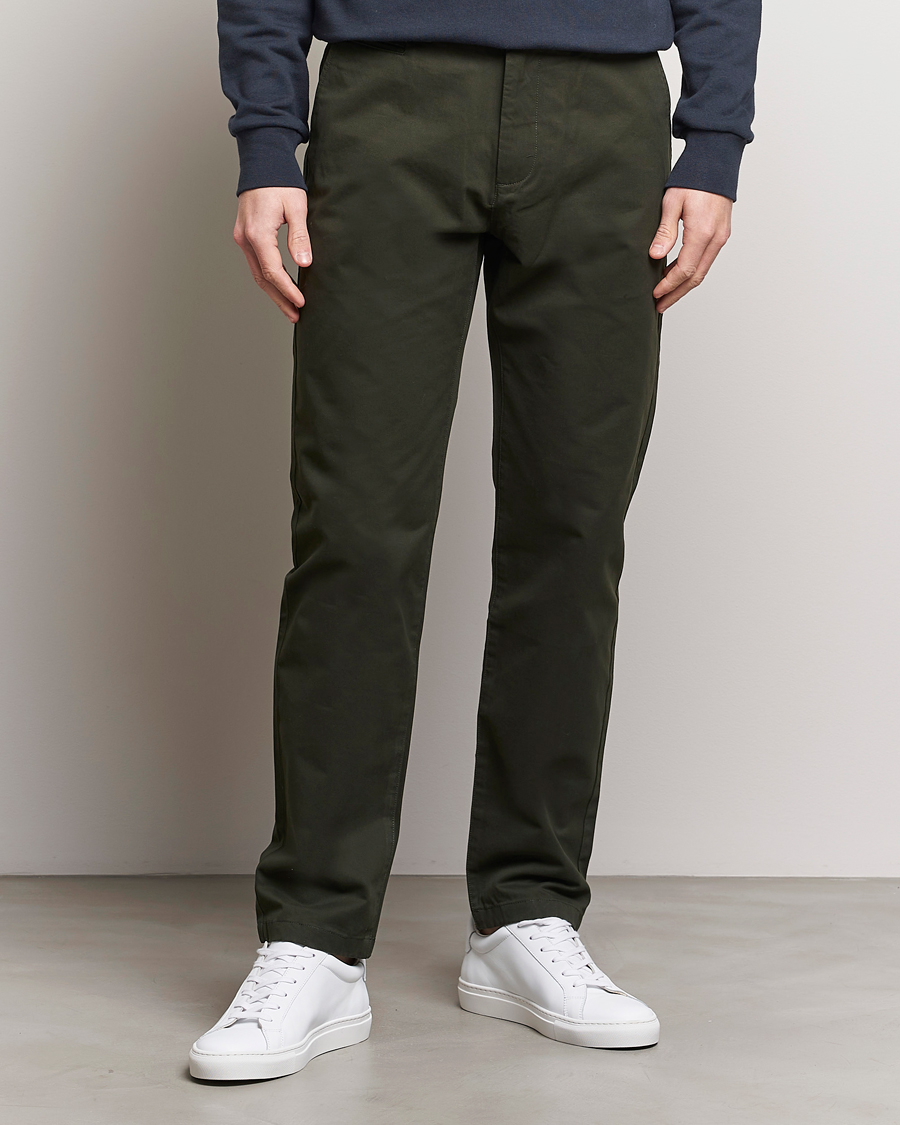 Hombres | KnowledgeCotton Apparel | KnowledgeCotton Apparel | Chuck Regular Cotton Twill Chino Forest Night