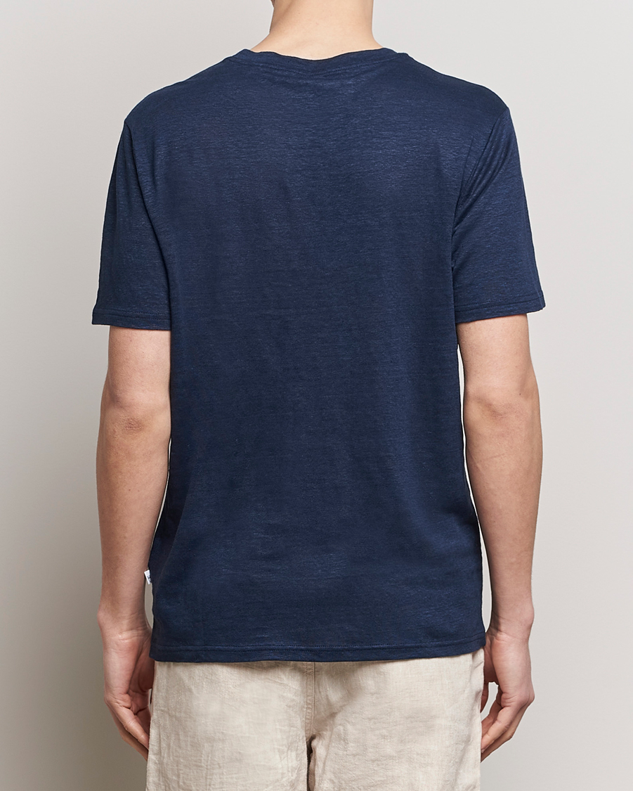 Hombres | Camisetas | KnowledgeCotton Apparel | Organic Linen T-Shirt Total Eclipse
