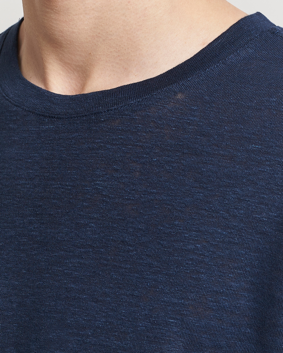 Hombres | Camisetas | KnowledgeCotton Apparel | Organic Linen T-Shirt Total Eclipse