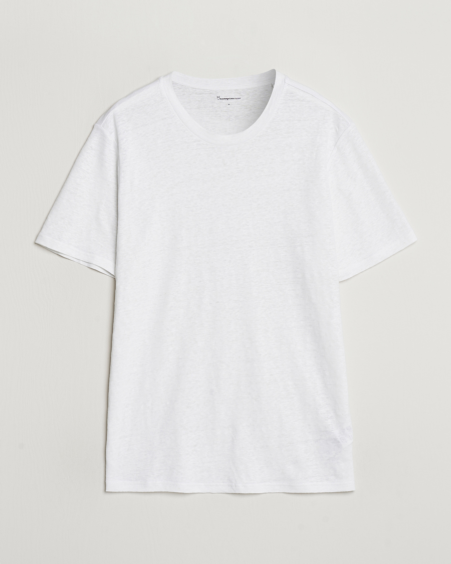 Hombres | Camisetas | KnowledgeCotton Apparel | Organic Linen T-Shirt Bright White