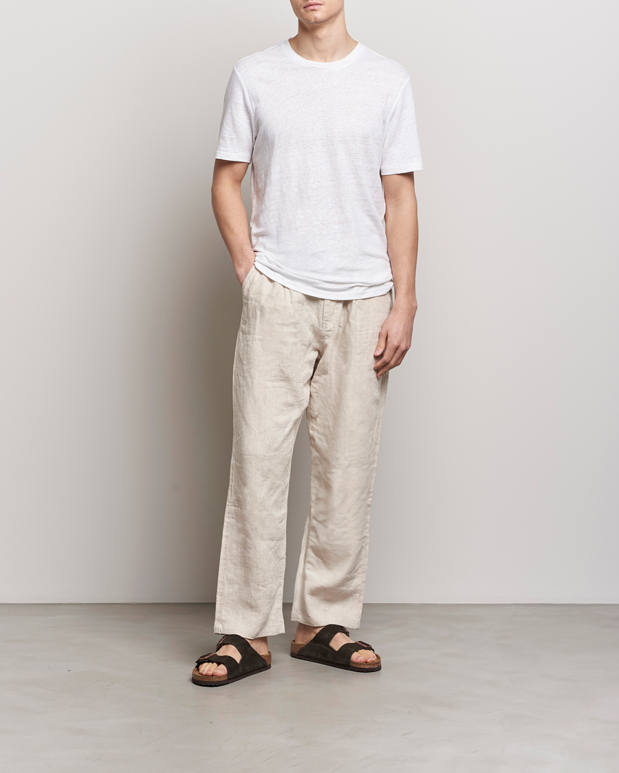 Hombres | Camisetas | KnowledgeCotton Apparel | Organic Linen T-Shirt Bright White