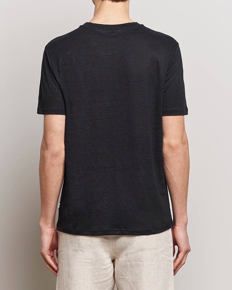 Hombres | Camisetas | KnowledgeCotton Apparel | Organic Linen T-Shirt Black