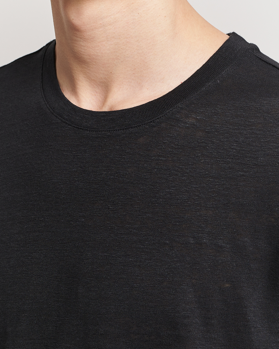 Hombres | Camisetas | KnowledgeCotton Apparel | Organic Linen T-Shirt Black