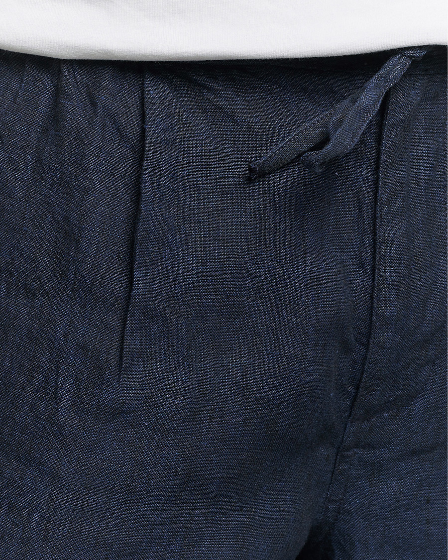 Hombres | Pantalones cortos | KnowledgeCotton Apparel | Loose Linen Shorts Total Eclipse