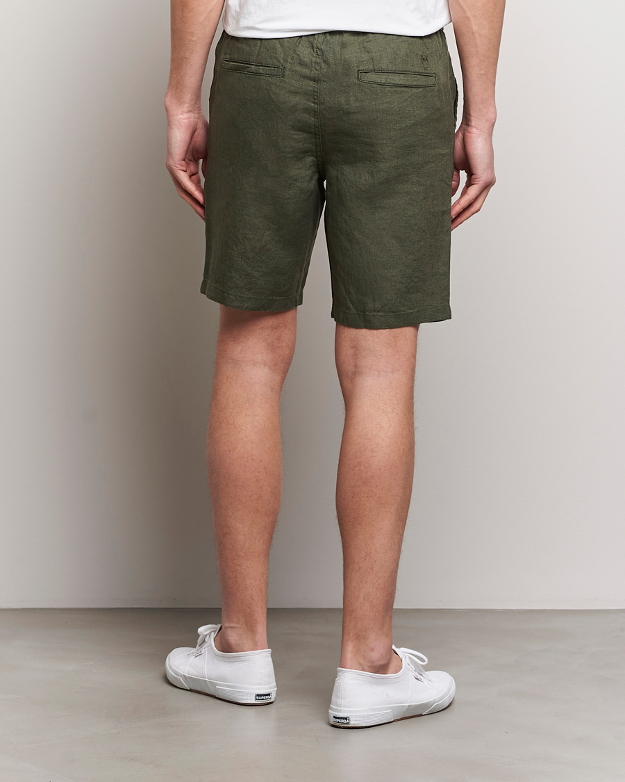 Hombres | Pantalones cortos | KnowledgeCotton Apparel | Loose Linen Shorts Burnt Olive