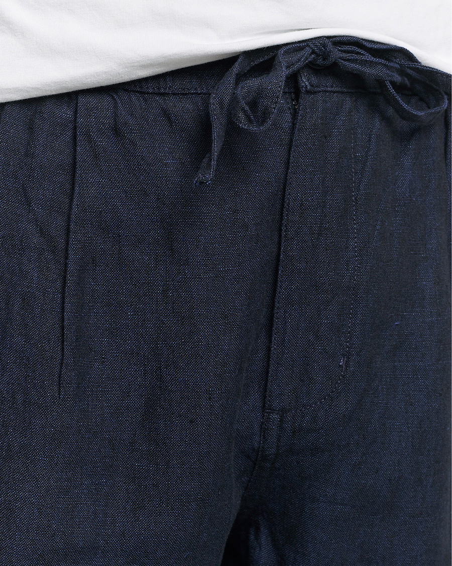 Hombres | Pantalones | KnowledgeCotton Apparel | Loose Linen Pants Total Eclipse