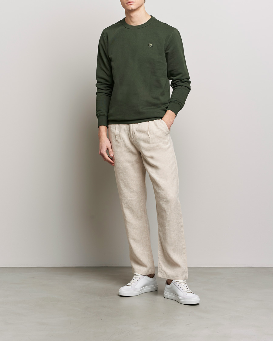 Hombres | Pantalones | KnowledgeCotton Apparel | Loose Linen Pants Light Feather Grey