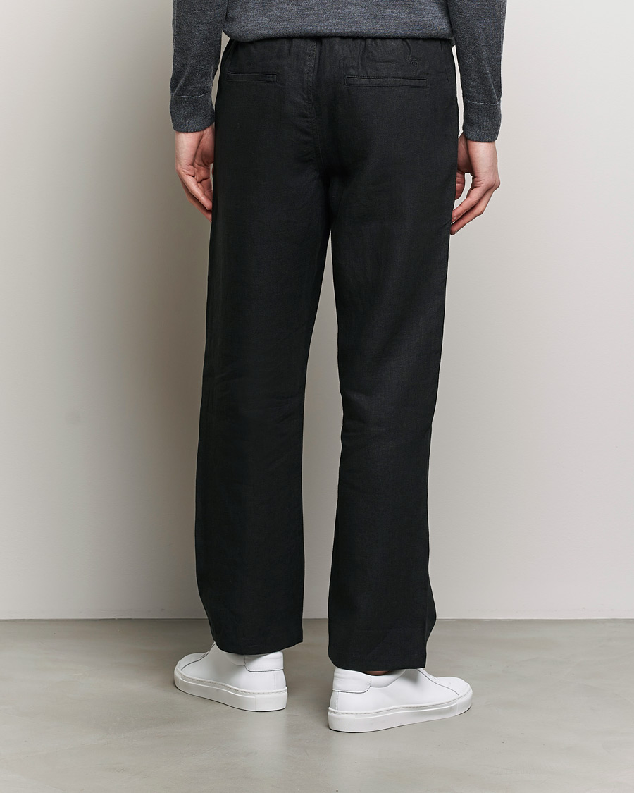 Hombres | Pantalones | KnowledgeCotton Apparel | Loose Linen Pants Black