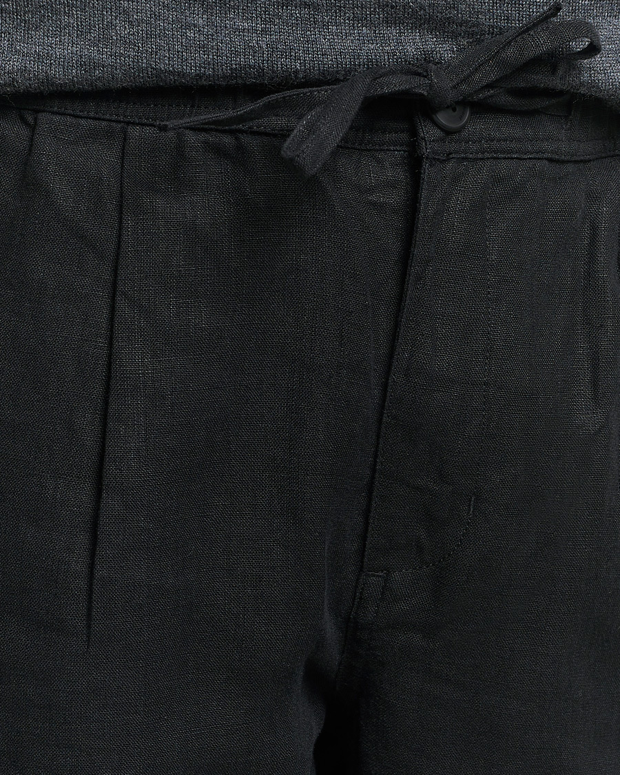 Hombres | Pantalones | KnowledgeCotton Apparel | Loose Linen Pants Black