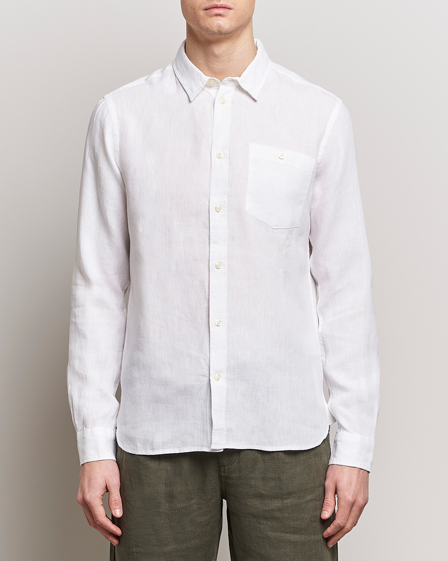 Hombres |  | KnowledgeCotton Apparel | Regular Linen Shirt Bright White