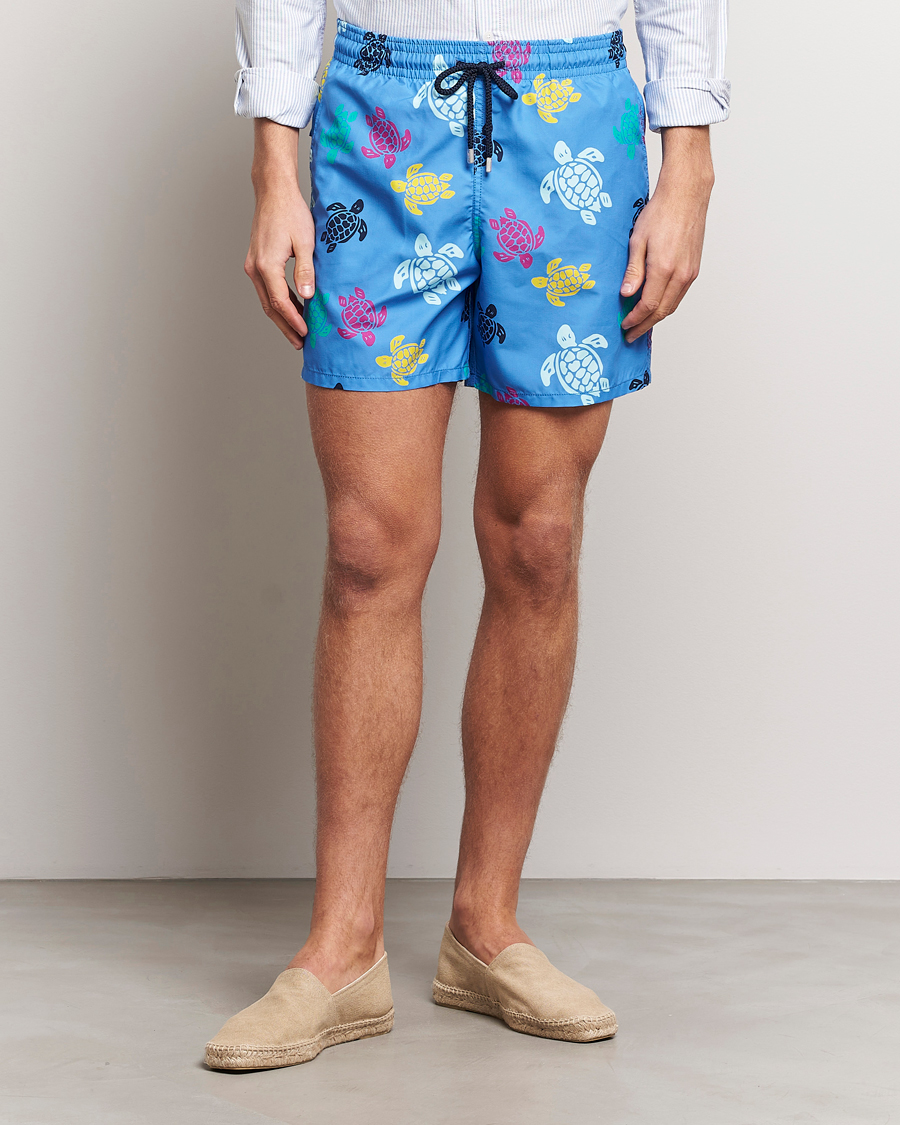 Hombres | Bañadores | Vilebrequin | Moorea Tortues Swim Shorts Blue