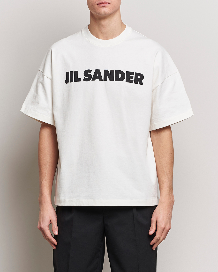 Hombres |  | Jil Sander | Round Collar Logo T-Shirt White