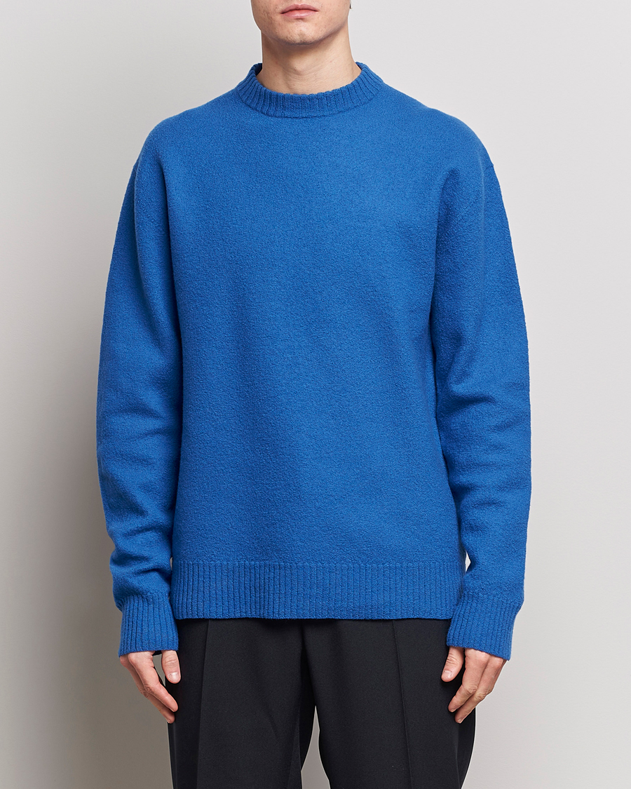 Hombres | Jerseys de cuello redondo | Jil Sander | Lightweight Merino Wool Sweater Space Blue