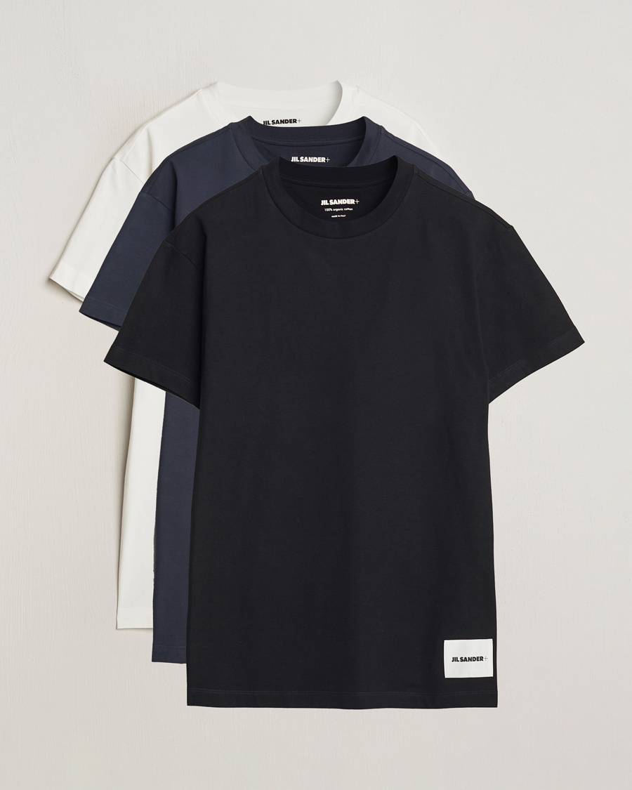 Hombres | Camisetas | Jil Sander | 3-Pack Short Sleeve T-Shirts White/Navy/Black