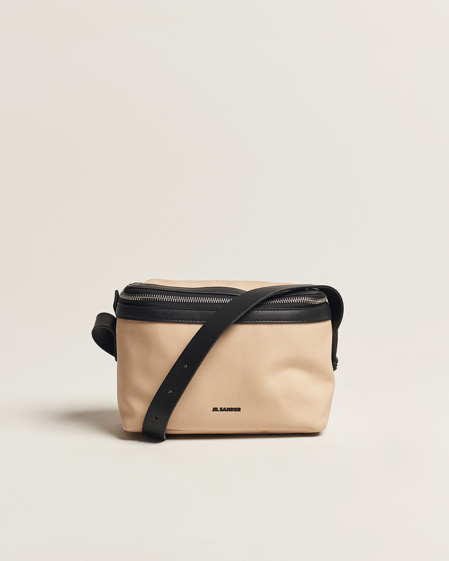 Hombres | Jil Sander Cotton/Nappa Cross Body Bag Dark Sand | Jil Sander | Cotton/Nappa Cross Body Bag Dark Sand