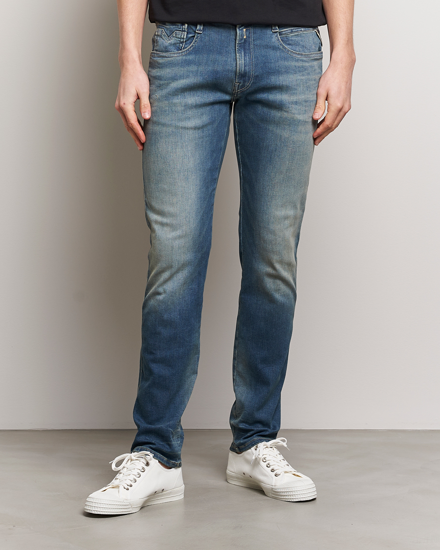Hombres | Slim fit | Replay | Anbass Hyperflex Dust Wash Jeans Medium Blue