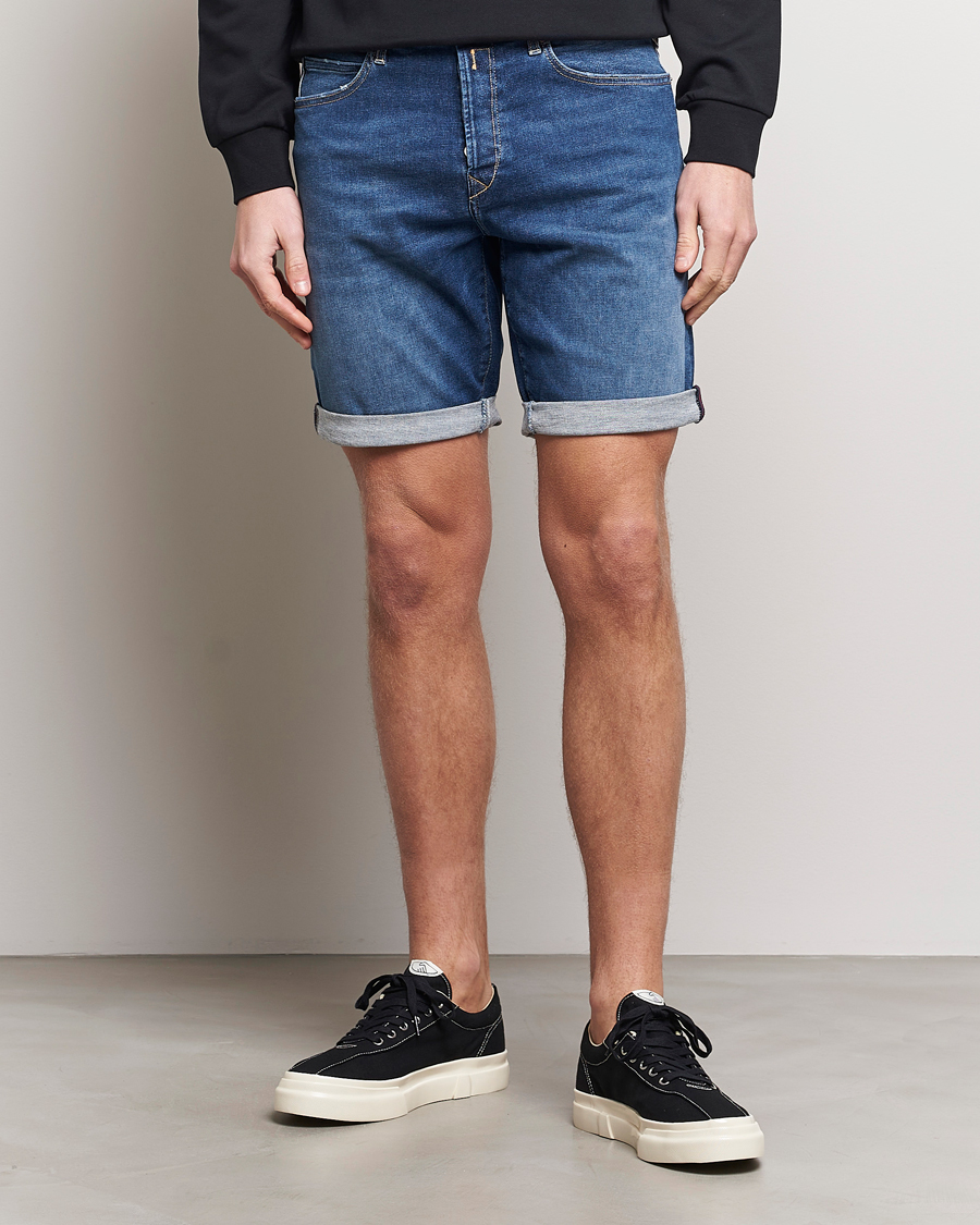 Hombres | Pantalones cortos vaqueros | Replay | RBJ901 Hyperflex Denim Shorts Dark Blue